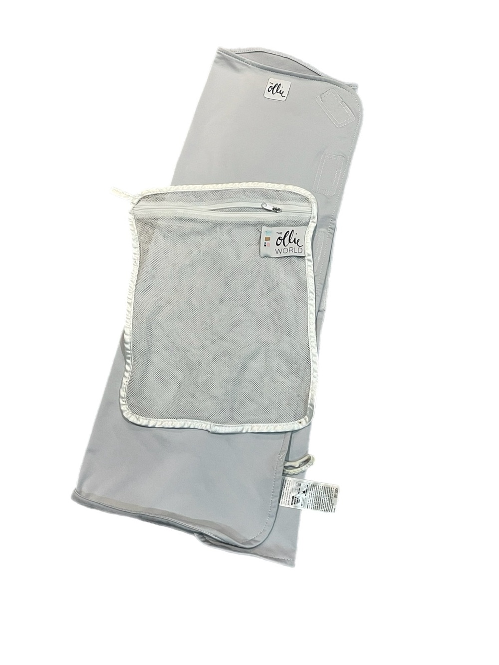 Ollie World Swaddle Stone Gray Infant Sleep Wrap Blanket With Laundry Bag 0-3M